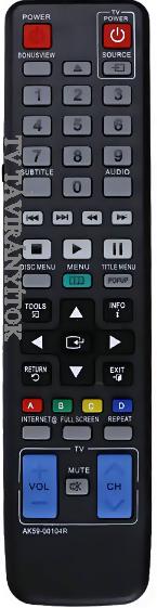 AK59-00140A, AH59-02405A, AH59-02407A SAMSUNG, TM1251, BD-E7, BLUE-RAY TÁVIRÁNYÍTÓ