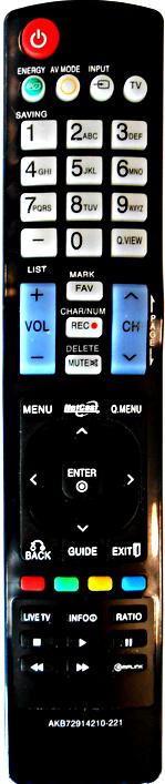 AKB72914210-221, AKB72914210, AKB72914221, LG PLASMA TÁVIRÁNYÍTÓ