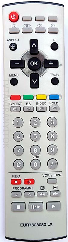 EUR7628010, EUR7628010 AR, EUR-7628030, EUR7628030 AR, PANASONIC TXT TÁVIRÁNYÍTÓ UTÁNGYÁRTOTT