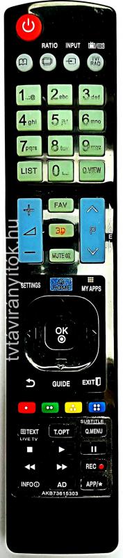 LG AKB73615303, AKB-73615303, AKB73615397, AKB73615362, 3D SMART LED TÁVIRÁNYÍTÓ