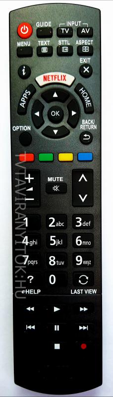 N2QAYB001010, N2QAYB000842  PANASONIC TÁVIRÁNYÍTÓ FEKETE UTÁNGYÁRTOTT