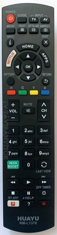 PANASONIC UNNIVERZÁLIS SMART TV TÁVIRÁNYÍTÓ