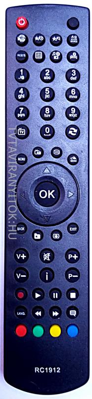 RC1912, RC-1912 ORION, VESTEL, BLAUPUNKT, TELEFUNKEN TÁVIRÁNYÍTÓ