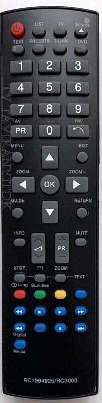 Távirányító THOMSON TV LCD RC1994925 / RC3000-hez