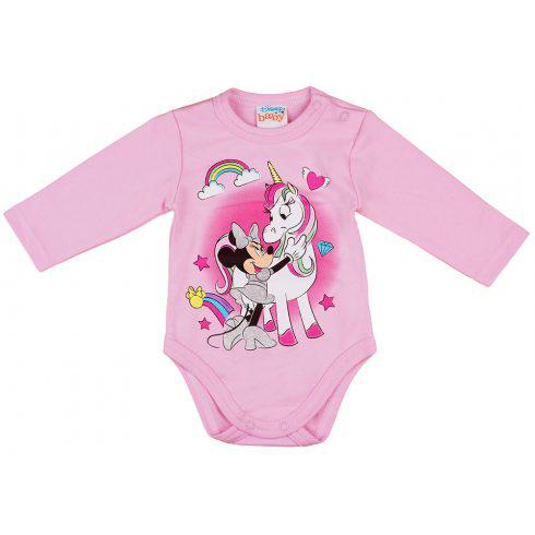 Disney Minnie és unikornis hosszú ujjú baba body - 62 cm - rózsaszín