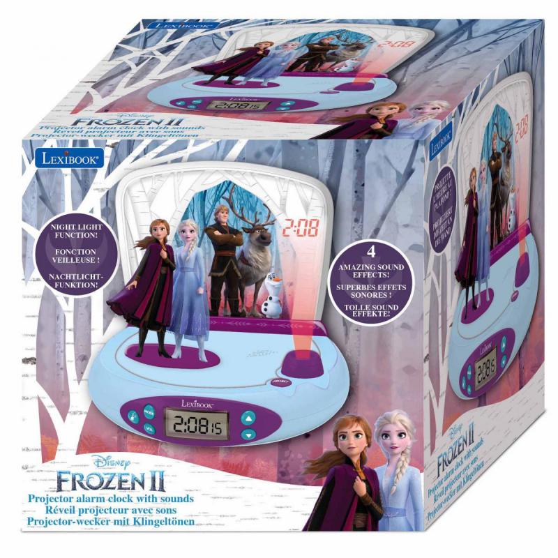 Jégvarázs / Frozen projektoros ébresztőóra és rádió hanggal és fénnyel LEX-RP510FZ