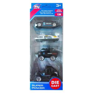 4 darabos kisautó készlet, rendőrautó