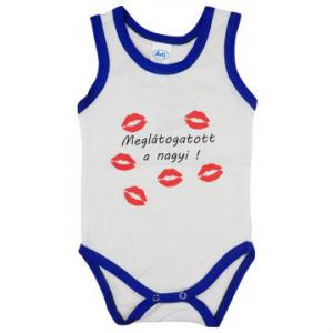 Feliratos ujjatlan baba body, 62cm, - Meglátogatott a nagyi