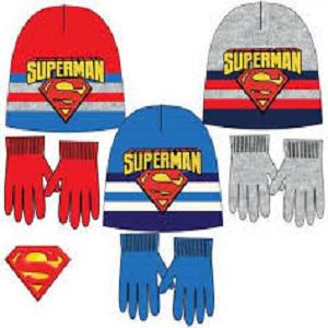 Superman Gyerek sapka + kesztyű szett  szürke 54-es méret