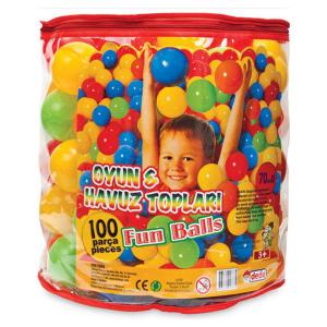 Színes műanyag labda, 100 darabos (01733)