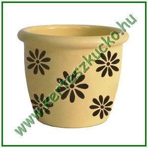 Agyag kaspó szett, zöld virág (4 db/szett)