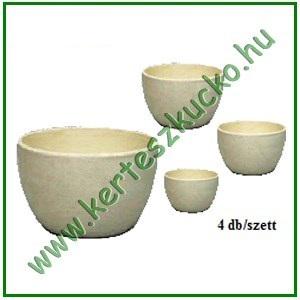 Agyag tál szett, fehér (4 db/szett)