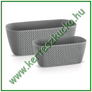 Balkonláda fonott hatású 40 cm SZÜRKE - PROSPERPLAST DSPC400