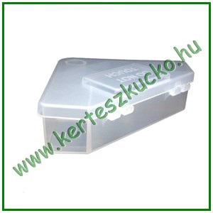 Egérfogó műanyag doboz sarokba illeszthető, átlátszó