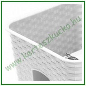 Balkonláda KORLÁTRA rattan hatású 28 cm FEHÉR - PROSPERPLAST DRLB280