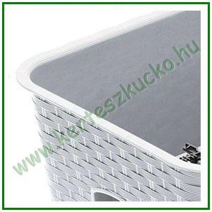 Balkonláda KORLÁTRA rattan hatású 40 cm FEHÉR - PROSPERPLAST DRLB400