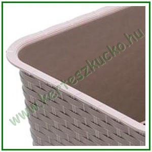 Balkonláda KORLÁTRA rattan hatású 40 cm MOKKA - PROSPERPLAST DRLB400