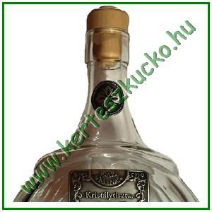 Díszüveg óncímkével:  1 literes kulacs, csappal
