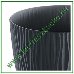 Kaspó hullámos, ALÁTÉTTEL 170 mm ANTRACIT - PROSPERPLAST DSY170P