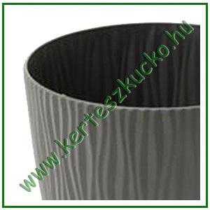 Kaspó hullámos, ALÁTÉTTEL 190 mm GRAFIT - PROSPERPLAST DSY190P