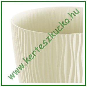 Kaspó hullámos, ALÁTÉTTEL 190 mm KRÉM - PROSPERPLAST DSY190P