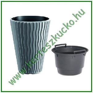 Virágváza betéttel 35 cm SZÜRKE - PROSPERPLAST DBSP350