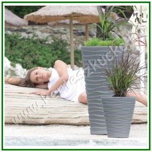 Virágváza betéttel 40 cm FEHÉR - PROSPERPLAST DPSA400