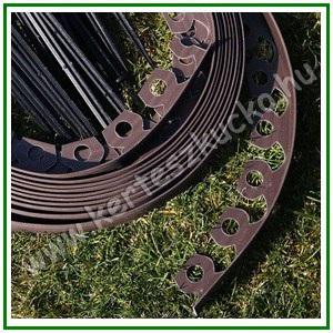 Flexibilis gyepszegély 3,8 cm x 10 méter +20 db leszúrótüske BARNA