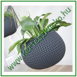 Kaspó fonott asztali vagy akasztós 37 cm ANTRACIT - PROSPERPLAST DKSP370WS
