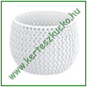 Kaspó fonott asztali vagy akasztós 37 cm FEHÉR - PROSPERPLAST DKSP370WS