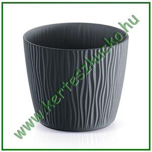 Kaspó hullámos, ALÁTÉTTEL 130 mm ANTRACIT - PROSPERPLAST DSY130P