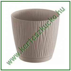 Kaspó hullámos, ALÁTÉTTEL 150 mm MOKKA - PROSPERPLAST DSY150P