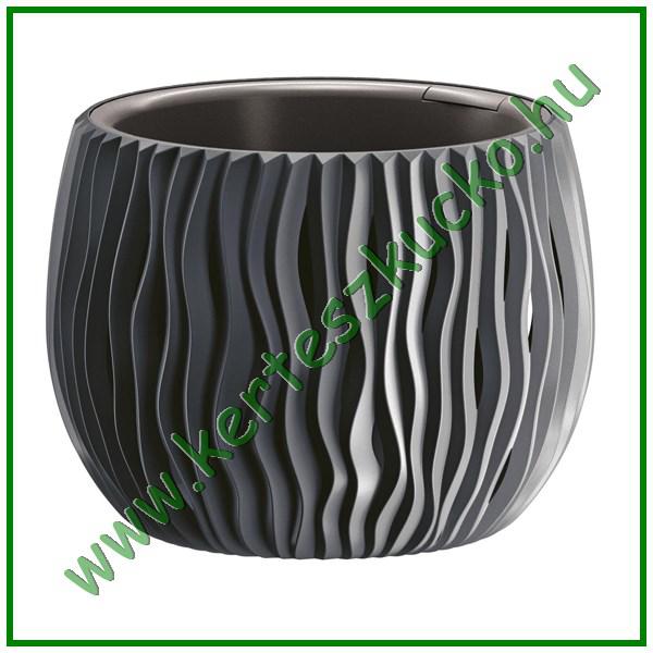 Kaspó hullámos asztali vagy akasztós 37 cm ANTRACIT - PROSPERPLAST DSK370WS