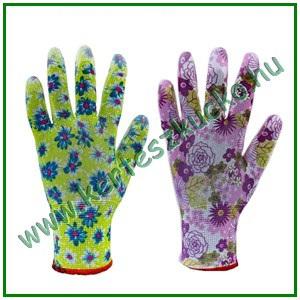 Kerti kesztyű virágmintás 8-as