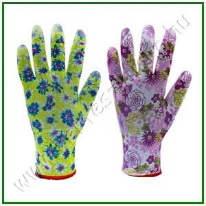 Kerti kesztyű virágmintás 9-es