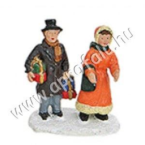 Pár ajándékokkal (narancs kabát) 4 cm