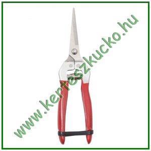 Szüretelő olló hajlított hegyű pengével