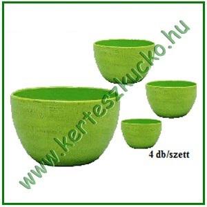 Agyag tál szett, zöld (4 db/szett)
