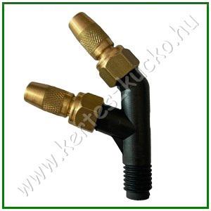 Állítható IKER szórófej RÉZ fejekkel műanyag pipával