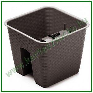 Balkonláda KORLÁTRA rattan hatású 28 cm BARNA - PROSPERPLAST DRLB280
