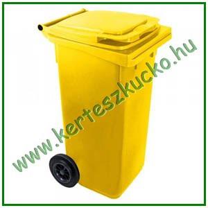 Háztartási kuka 120 literes kerekes SÁRGA