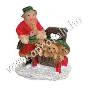Idős hölgy 3 kutyával 3 cm