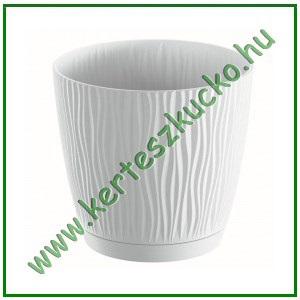 Kaspó hullámos, ALÁTÉTTEL 130 mm FEHÉR - PROSPERPLAST DSY130P