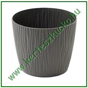 Kaspó hullámos, ALÁTÉTTEL 190 mm GRAFIT - PROSPERPLAST DSY190P