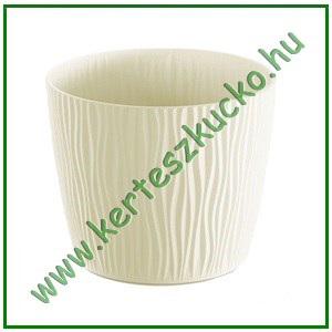 Kaspó hullámos, ALÁTÉTTEL 190 mm KRÉM - PROSPERPLAST DSY190P