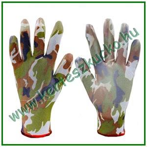 Kerti kesztyű terepmintás 9-es