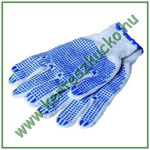 Kerti pamut kesztyű piros pvc pöttyös 8-as