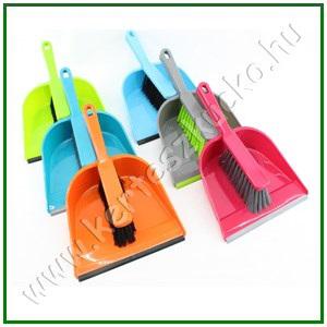 Szemeteslapát gumi éllel és kézi kefe szett