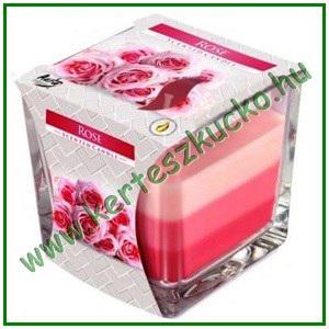 Szögletes üveg illatmécses, RÓZSA