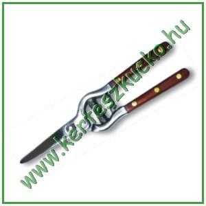 Szüretelőolló kovácsolt fa betétes markolattal 18 cm